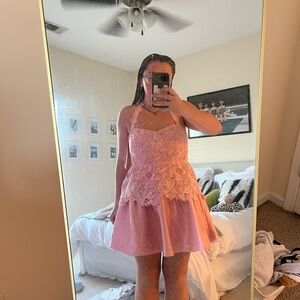 Anthropology Blush Pink Dress